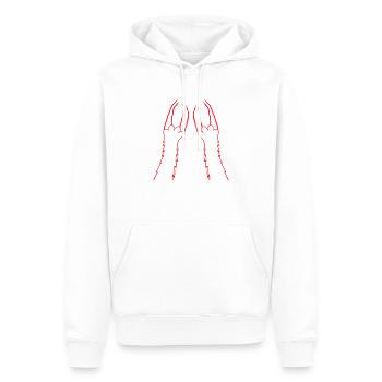 Chats, Griffes, Pattes, Pattes, Griffes, Griffures, Rayures - Sweat à capuche Premium bio Homme - blanc - Devant - Nico (187cm)