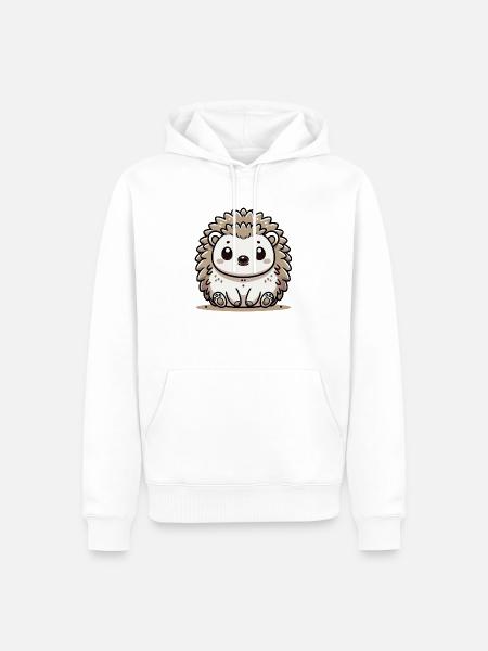 Igel - Männer Premium Bio Hoodie - Weiß