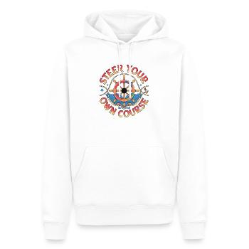 Boat Captian Shirt Steer Your Own Course - Männer Premium Bio Hoodie - Weiß - Vorne - Nico (187cm)