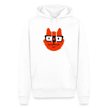 Schlaue Nerd Katze Hornbrille Geek Kätzchen Brille - Männer Premium Bio Hoodie - Weiß - Vorne - Nico (187cm)