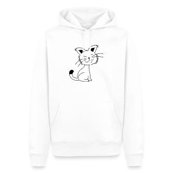 Pretty Cat Looking Happy Cheerful Smiling - Men’s Premium Organic Hoodie - white - Front - Nico (187cm)