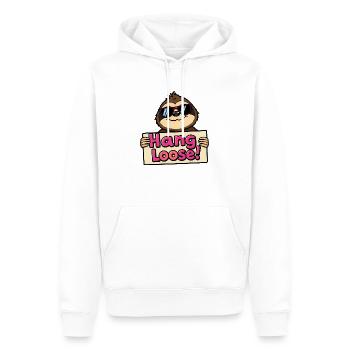 Chill sloth in Sunglasses & Hat Holding Sign - Men’s Premium Organic Hoodie - white - Front - Nico (187cm)