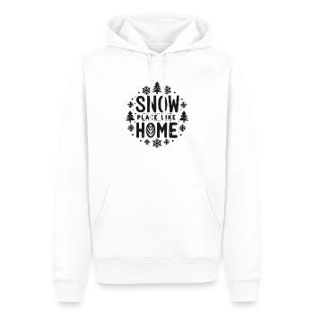 Schneeort wie zu Hause - Männer Premium Bio Hoodie - Weiß - Vorne - Nico (187cm)