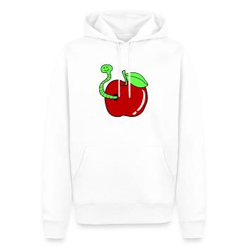 wurm apfel - Männer Premium Bio Hoodie - Weiß - Vorne - Nico (187cm)