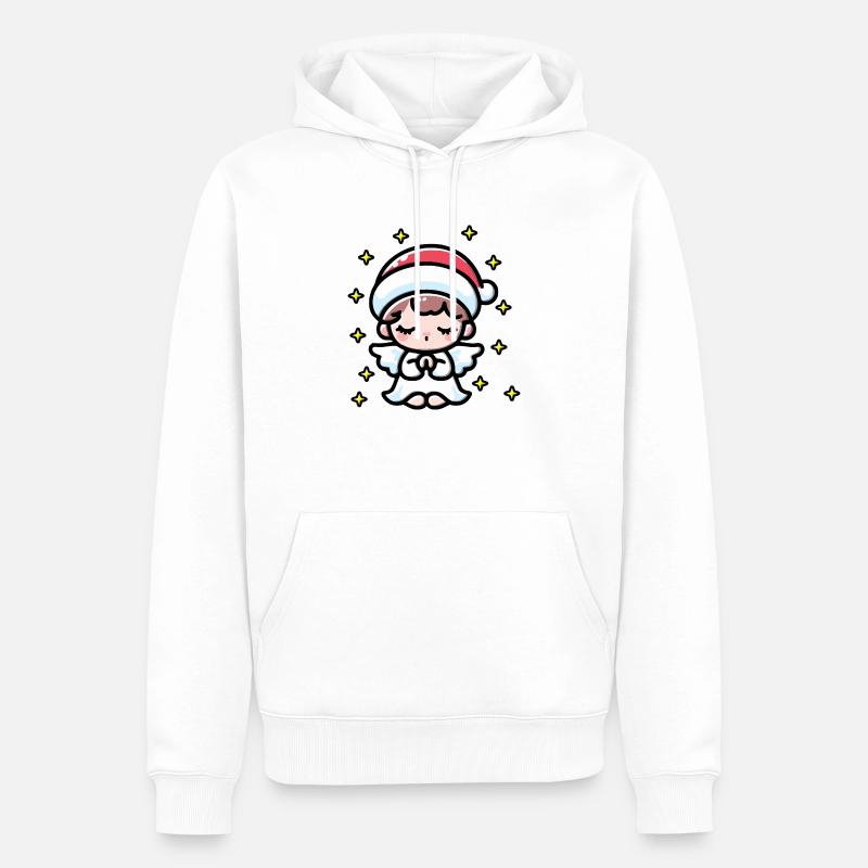 Weihnachtsengel - Männer Premium Bio Hoodie - Weiß