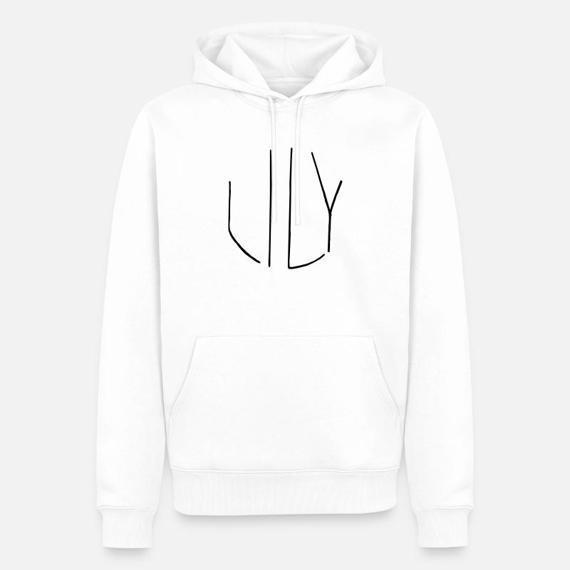 Lys - Sweat à capuche Premium bio Homme - blanc