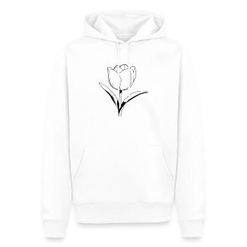 Tulpe Umrisse - Männer Premium Bio Hoodie - Weiß - Vorne - Nico (187cm)