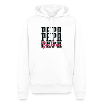 Papa Glück - Männer Premium Bio Hoodie - Weiß - Vorne - Nico (187cm)