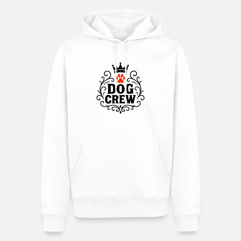 Hunde Crew - Männer Premium Bio Hoodie - Weiß