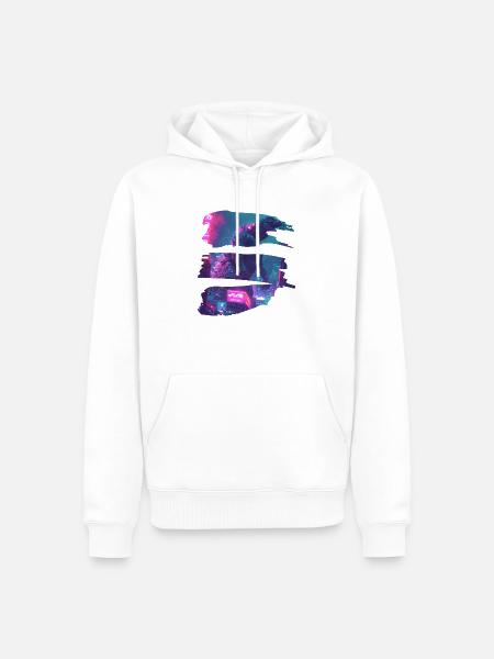 Neonzilla – When Tokyo Burns - Men’s Premium Organic Hoodie - white