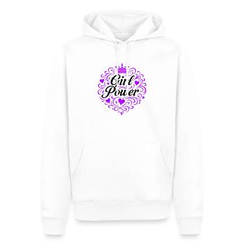 Le dicton du pouvoir des filles - Sweat à capuche Premium bio Homme - blanc - Devant - Nico (187cm)