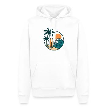 Planche de surf de l’île - Sweat à capuche Premium bio Homme - blanc - Devant - Nico (187cm)