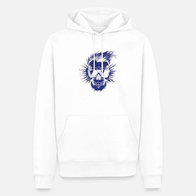 Lunettes de soleil style crâne - Sweat à capuche Premium bio Homme - blanc