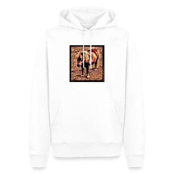Poney Shetland - Sweat à capuche Premium bio Homme - blanc - Devant - Nico (187cm)