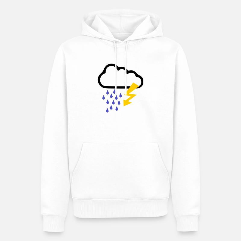 Orage - Temps - Flash - Sweat à capuche Premium bio Homme - blanc