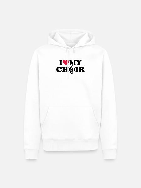 Choir - Men’s Premium Organic Hoodie - white