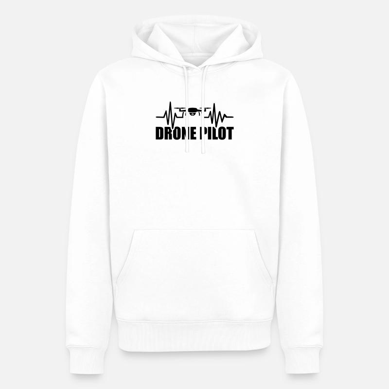 drone - Sweat à capuche Premium bio Homme - blanc