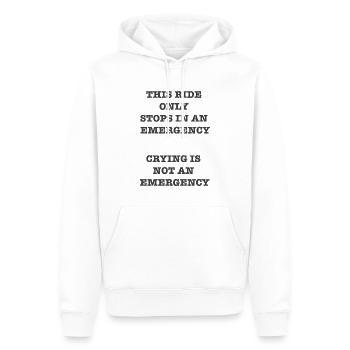 RideStopBlackText - Men’s Premium Organic Hoodie - white - Front - Nico (187cm)