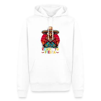Poncho mexicain Cinco de Mayo et poulet sombrero - Sweat à capuche Premium bio Homme - blanc - Devant - Nico (187cm)