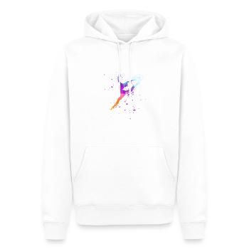 danse, ballerine, colorée, aqaurell, colorée - Sweat à capuche Premium bio Homme - blanc - Devant - Nico (187cm)