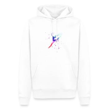 danse, ballerine, colorée, aqaurell, colorée - Sweat à capuche Premium bio Homme - blanc - Devant - Nico (187cm)