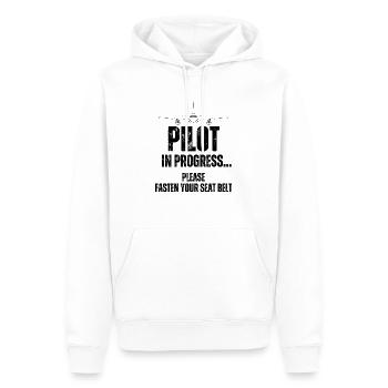 pilot in progress future pilot airplane aircraft - Men’s Premium Organic Hoodie - white - Front - Nico (187cm)