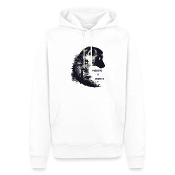 Préserver et protéger les lémuriens de Madagascar - Sweat à capuche Premium bio Homme - blanc - Devant - Nico (187cm)