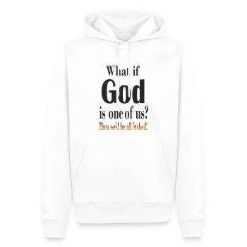 SI DIEU EST L’UN DE NOUS - Sweat à capuche Premium bio Homme - blanc - Devant - Nico (187cm)