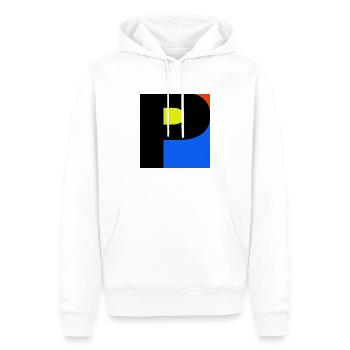 P - Männer Premium Bio Hoodie - Weiß - Vorne - Nico (187cm)