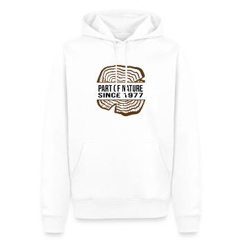 1977 anniversaire 45 ans 45e anniversaire nature - Sweat à capuche Premium bio Homme - blanc - Devant - Nico (187cm)