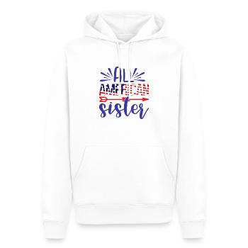 All American Sister - Sweat à capuche Premium bio Homme - blanc - Devant - Nico (187cm)