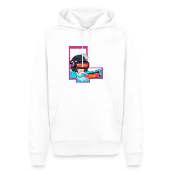 Gamers Welt bunt - Männer Premium Bio Hoodie - Weiß - Vorne - Nico (187cm)