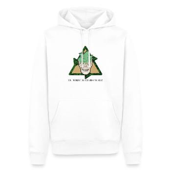 DU WIRST AUCH RECYCELT - Männer Premium Bio Hoodie - Weiß - Vorne - Nico (187cm)
