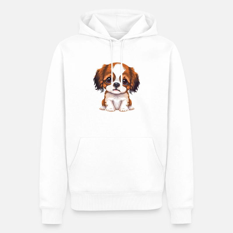 Un chiot mignon - Sweat à capuche Premium bio Homme - blanc