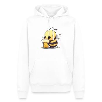 Cute bee with beer. - Men’s Premium Organic Hoodie - white - Front - Nico (187cm)