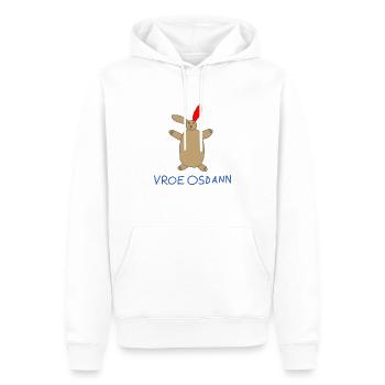 Frohe Ostern - Kinderzeichnung Osterhase - Männer Premium Bio Hoodie - Weiß - Vorne - Nico (187cm)