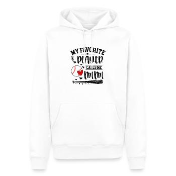 Baseball My Favorite Player Calls Me Mimi Heart - Men’s Premium Organic Hoodie - white - Front - Nico (187cm)