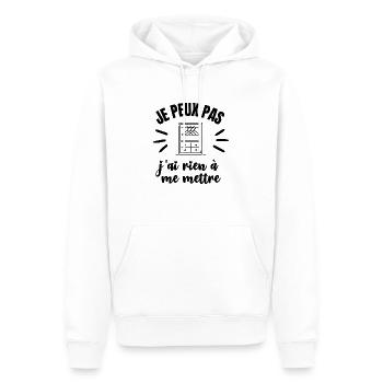 je peux pas j'ai rien à me mettre - Sweat à capuche Premium bio Homme - blanc - Devant - Nico (187cm)