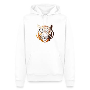 Der Tiger - Männer Premium Bio Hoodie - Weiß - Vorne - Nico (187cm)