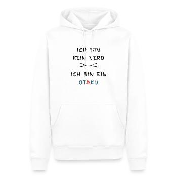 Kein Nerd, sondern Otaku, Spruch - Männer Premium Bio Hoodie - Weiß - Vorne - Nico (187cm)