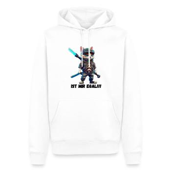 Egal? Gleichgültig? Vertreiben Sie die Bad Vibes - Männer Premium Bio Hoodie - Weiß - Vorne - Nico (187cm)