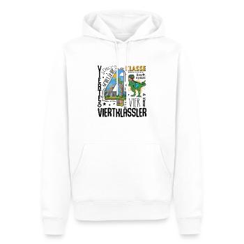 T-Rex Dino de 4e année - Sweat à capuche Premium bio Homme - blanc - Devant - Nico (187cm)