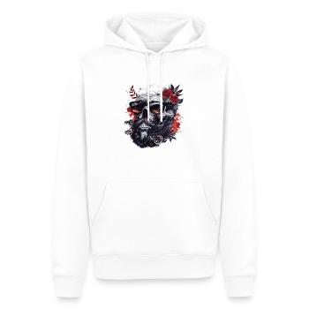 Skull Hipster Me Lunettes de soleil et roses - Sweat à capuche Premium bio Homme - blanc - Devant - Nico (187cm)