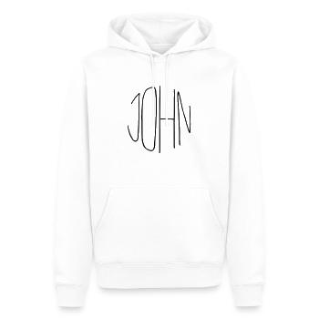 John - Männer Premium Bio Hoodie - Weiß - Vorne - Nico (187cm)