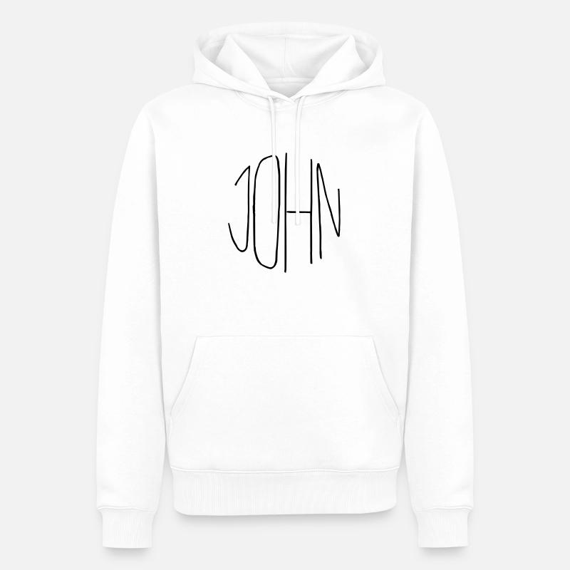 John - Sweat à capuche Premium bio Homme - blanc