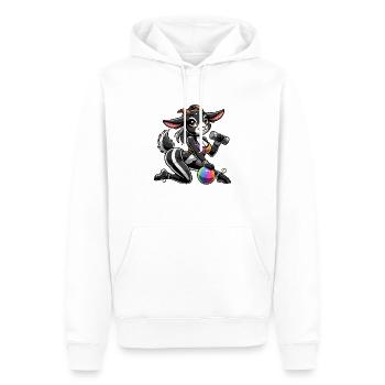 Gym chèvre noire bébé - Sweat à capuche Premium bio Homme - blanc - Devant - Nico (187cm)