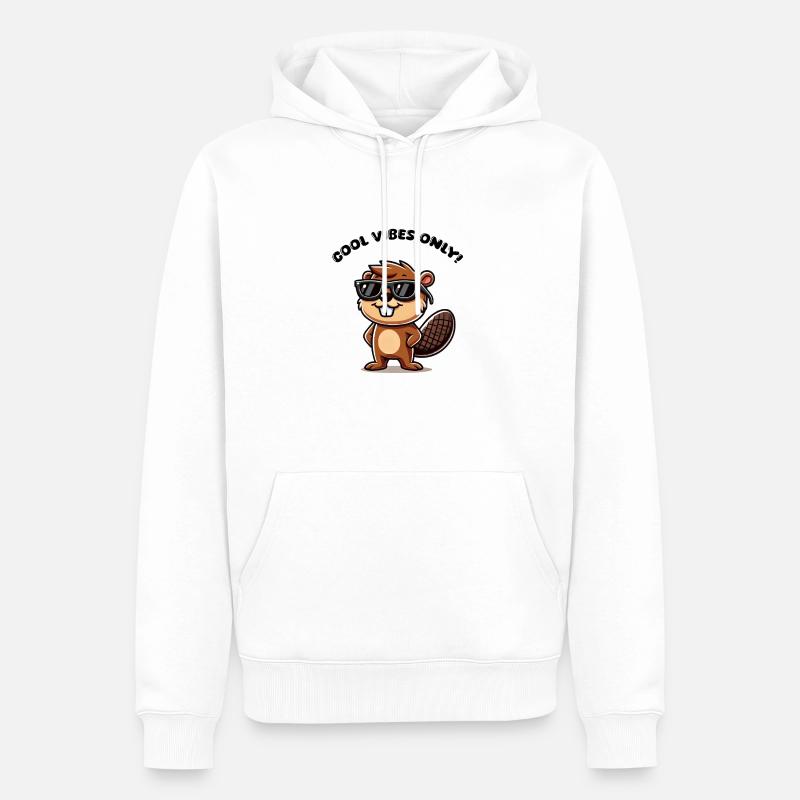 Lunettes de soleil Beaver Comic - Sweat à capuche Premium bio Homme - blanc