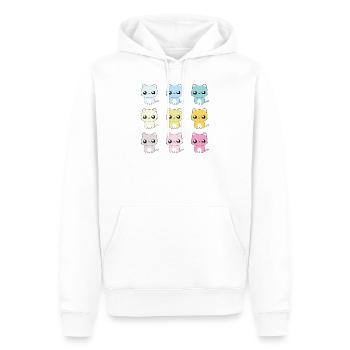 9 Vies Mignon Kawaii Chats Pastel - Sweat à capuche Premium bio Homme - blanc - Devant - Nico (187cm)