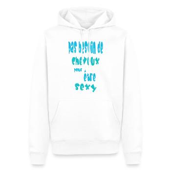 Pas besoin de cheveux pour être sexy - Sweat à capuche Premium bio Homme - blanc - Devant - Nico (187cm)