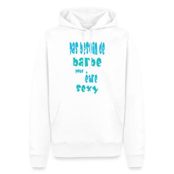 Pas besoin de barbe pour être sexy - Sweat à capuche Premium bio Homme - blanc - Devant - Nico (187cm)